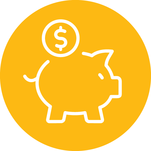 Piggy Bank Icon Yellow